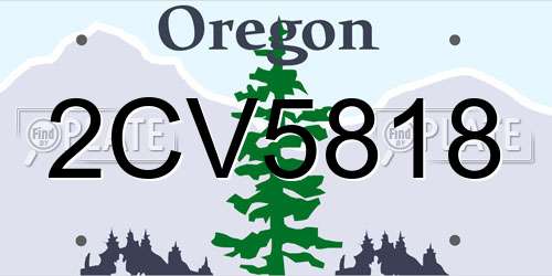 2CV5818 Oregon License Plate