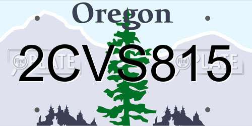 2CVS815 Oregon License Plate