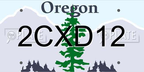 2CXD12 Oregon License Plate