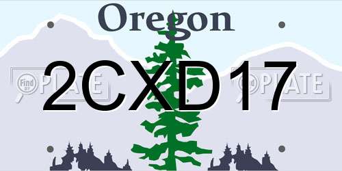 2CXD17 Oregon License Plate