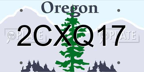 2CXQ17 Oregon License Plate