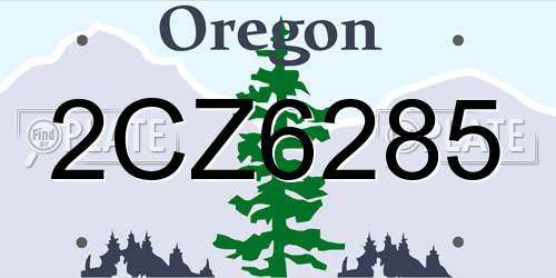 2CZ6285 Oregon License Plate