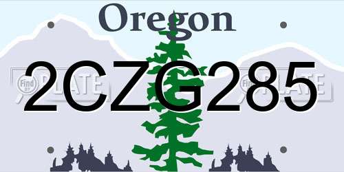 2CZG285 Oregon License Plate