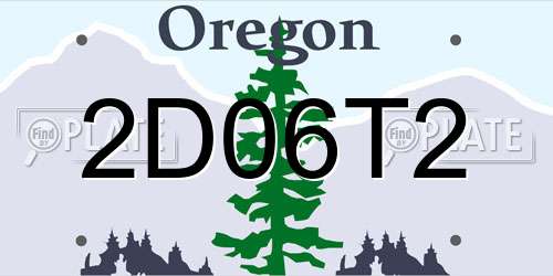 2D06T2 Oregon License Plate