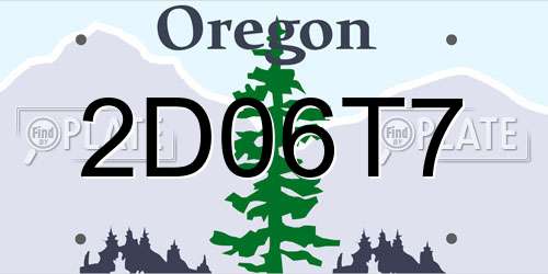 2D06T7 Oregon License Plate