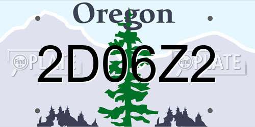 2D06Z2 Oregon License Plate