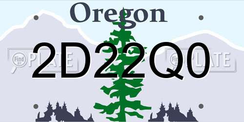 2D22Q0 Oregon License Plate