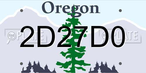 2D27D0 Oregon License Plate