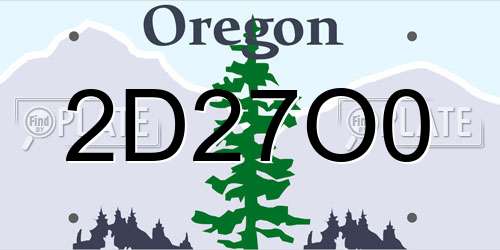 2D27O0 Oregon License Plate