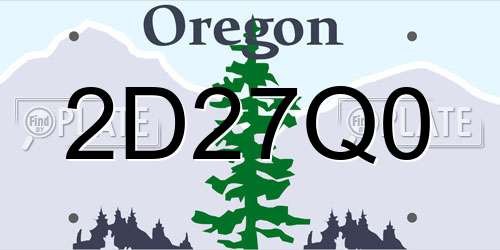 2D27Q0 Oregon License Plate