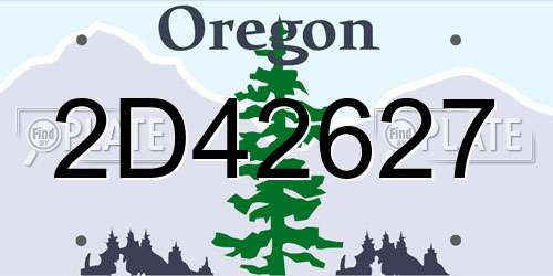 2D42627 Oregon License Plate