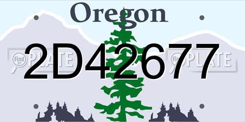 2D42677 Oregon License Plate