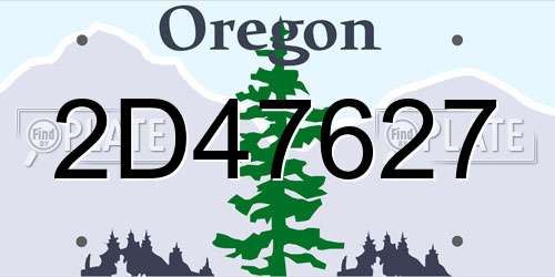2D47627 Oregon License Plate