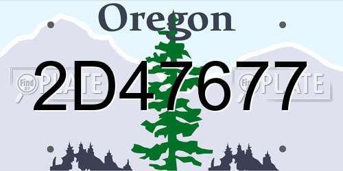 2D47677 Oregon License Plate