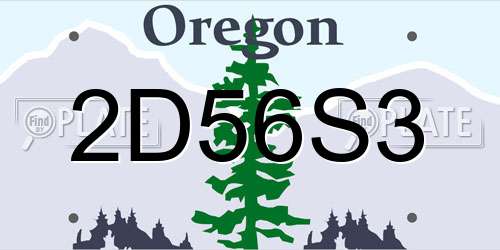 2D56S3 Oregon License Plate