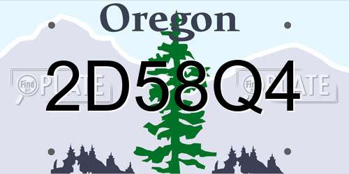 2D58Q4 Oregon License Plate