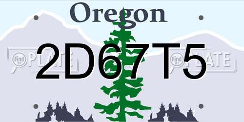 2D67T5 Oregon License Plate