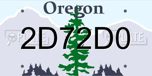 2D72D0 Oregon License Plate