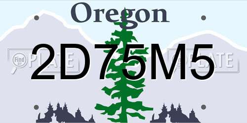 2D75M5 Oregon License Plate
