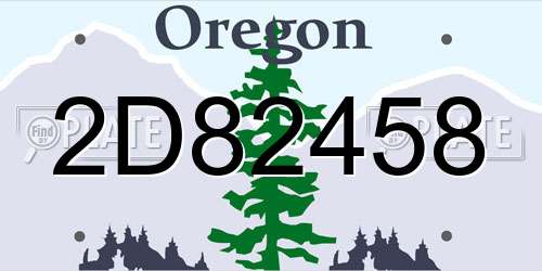 2D82458 Oregon License Plate