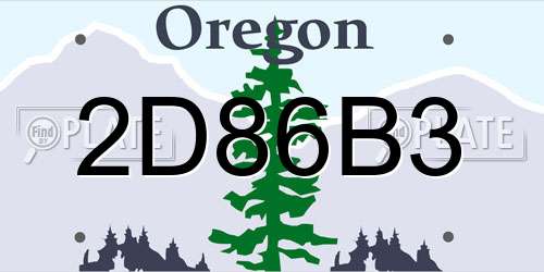 2D86B3 Oregon License Plate