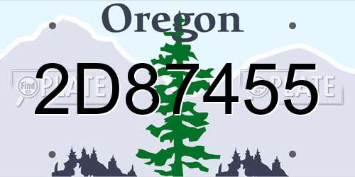 2D87455 Oregon License Plate