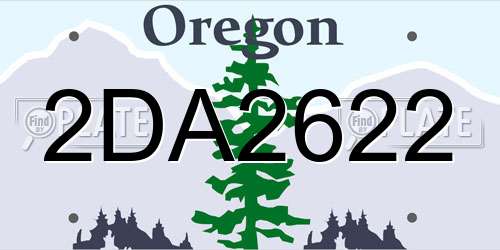 2DA2622 Oregon License Plate