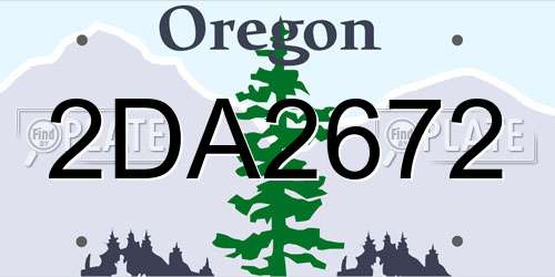 2DA2672 Oregon License Plate