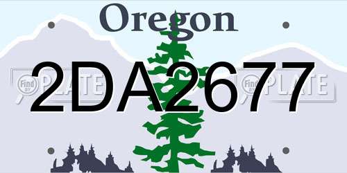 2DA2677 Oregon License Plate