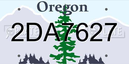 2DA7627 Oregon License Plate