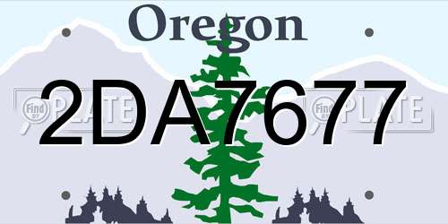 2DA7677 Oregon License Plate