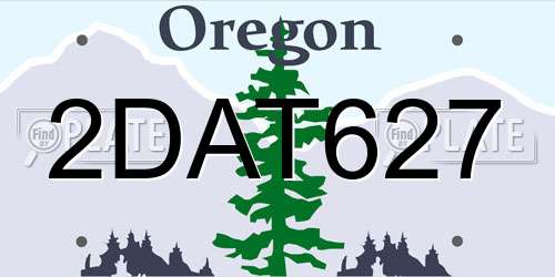 2DAT627 Oregon License Plate