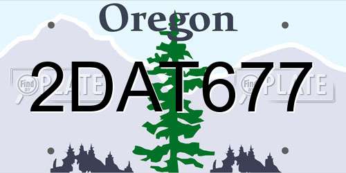 2DAT677 Oregon License Plate