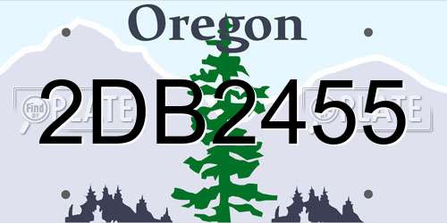 2DB2455 Oregon License Plate