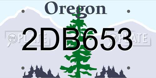 2DB653 Oregon License Plate