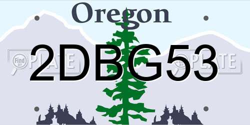 2DBG53 Oregon License Plate