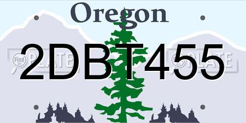 2DBT455 Oregon License Plate