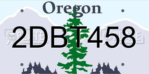 2DBT458 Oregon License Plate
