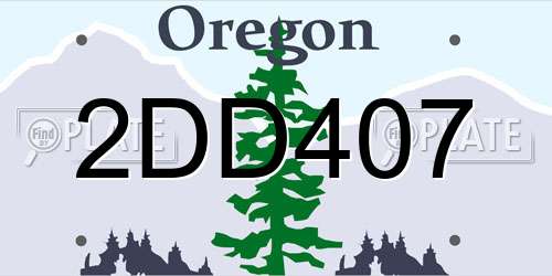 2DD407 Oregon License Plate