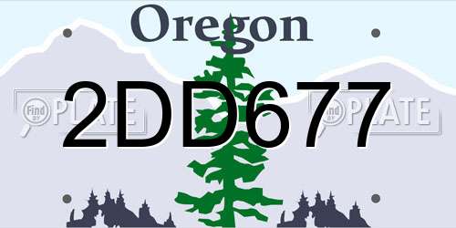 2DD677 Oregon License Plate