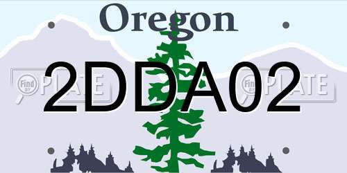 2DDA02 Oregon License Plate