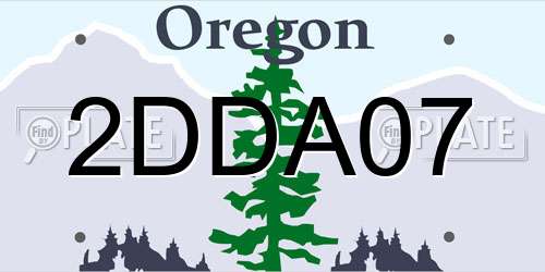 2DDA07 Oregon License Plate