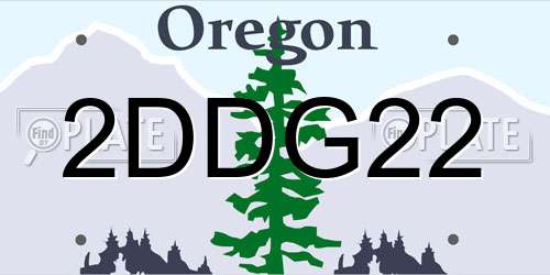 2DDG22 Oregon License Plate