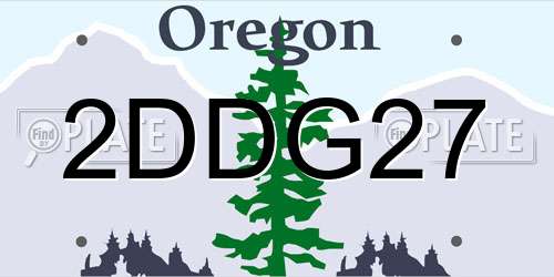2DDG27 Oregon License Plate