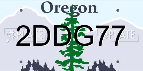 2DDG77 Oregon License Plate