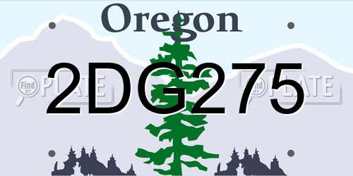 2DG275 Oregon License Plate