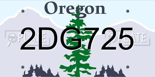 2DG725 Oregon License Plate