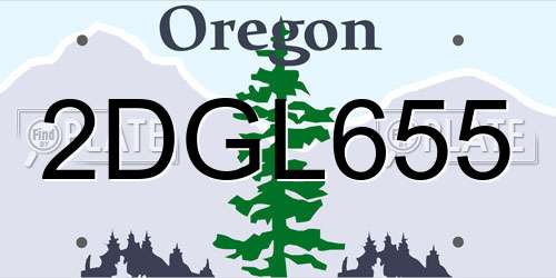 2DGL655 Oregon License Plate