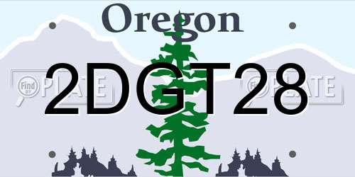 2DGT28 Oregon License Plate