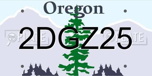 2DGZ25 Oregon License Plate